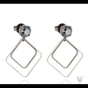 Swarovski authentic crystals black rhodium